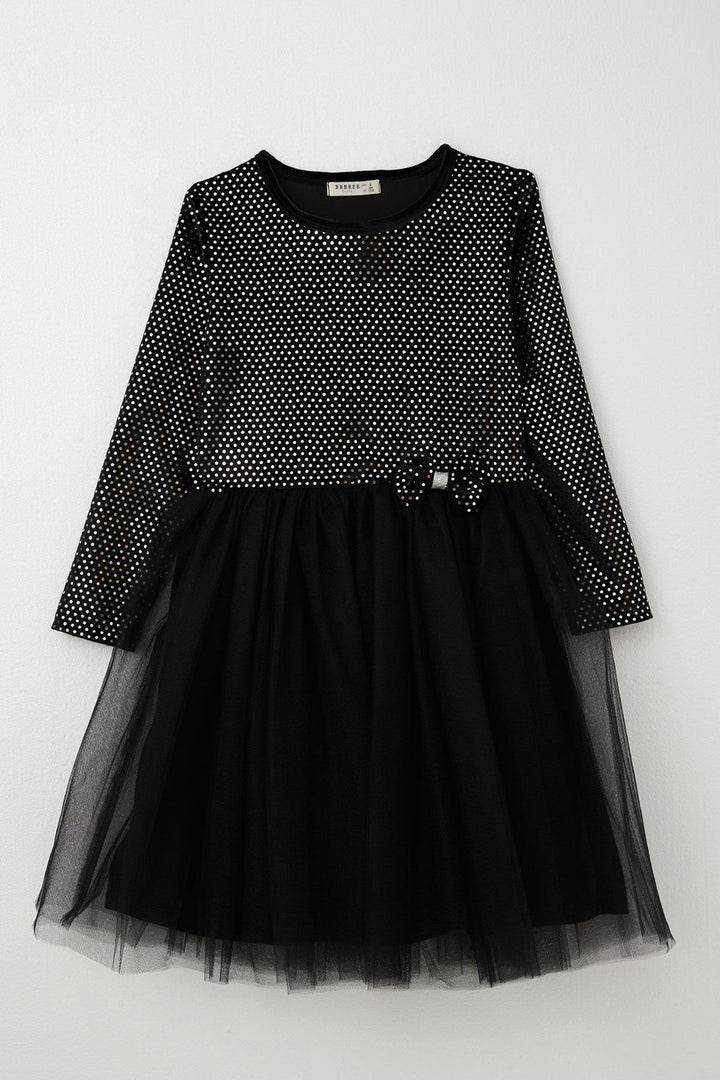 BRE Breeze Girl Child Long Sleeve Dress Velvet Sequined 50 Years, Black - Melun