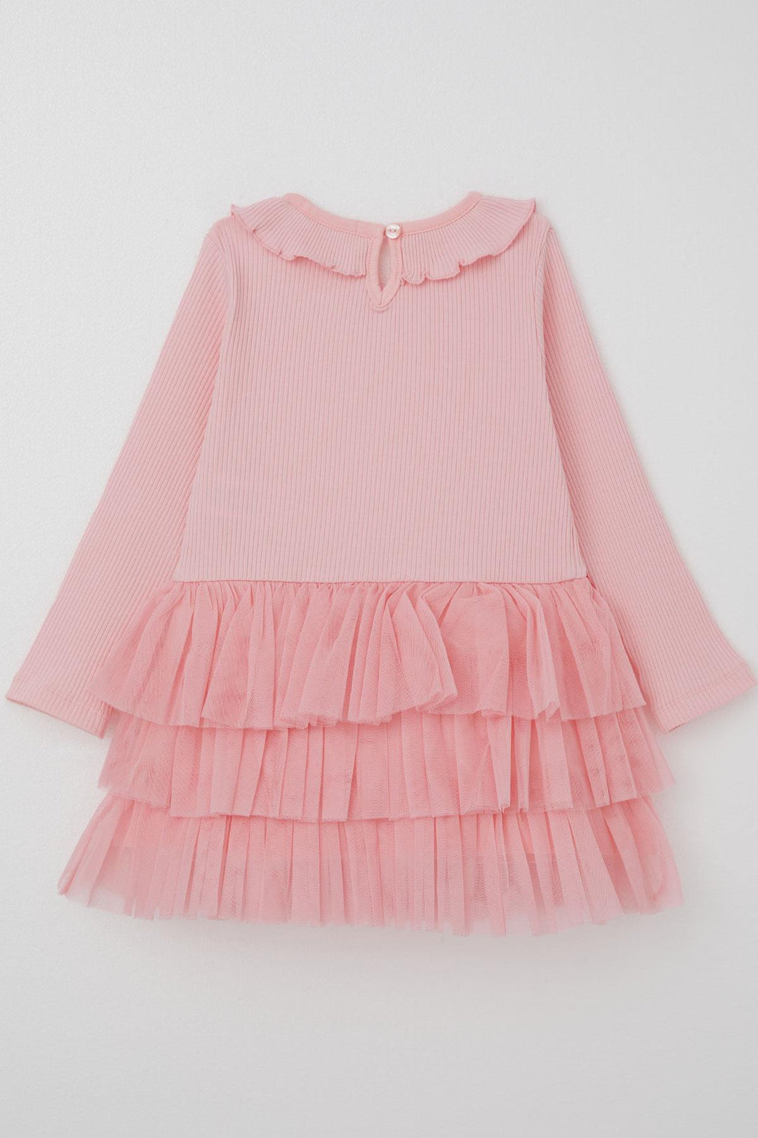 BRE Breeze Girl Child Long Sleeve Dress Layered Tulle with Bow 1.5-5 Years, Pink - San Juan de los Lagos