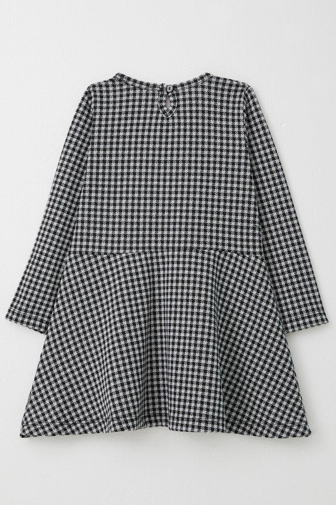 BRE Breeze Girl Child Long Sleeve Dress with Goose Foot Pattern Bow 3-8 Years, Black - Acayucan
