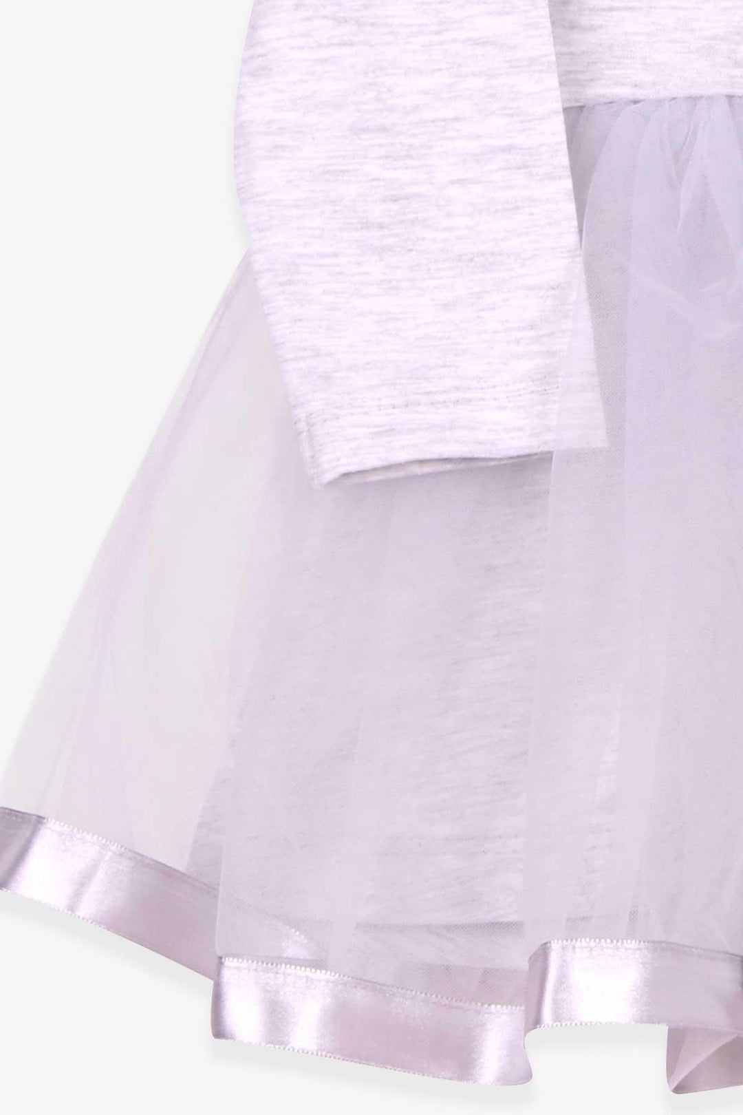 BRE Breeze Girl Child Long Sleeve Dress with Cat Embroidery Sequins 1.5-5 Years, Light Grey Melange - Huntington Station