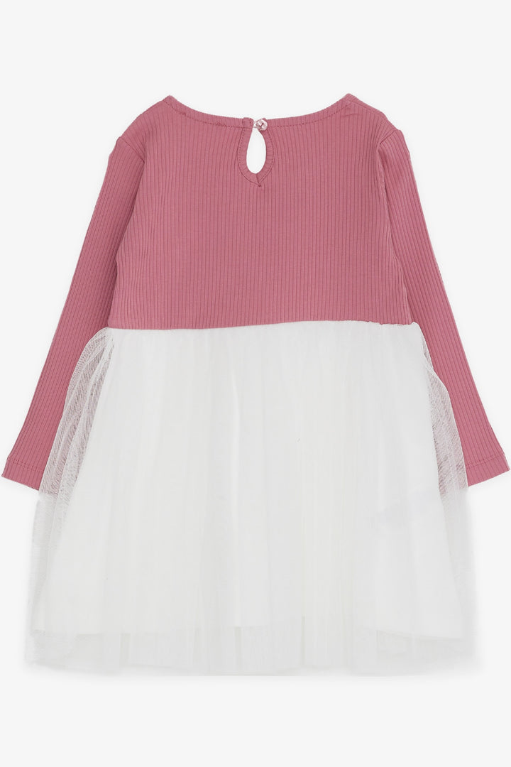 BRE Breeze Girl Child Long Sleeve Dress with Cat Embroidery 1.5-5 Years, Rose Pink - Dresden