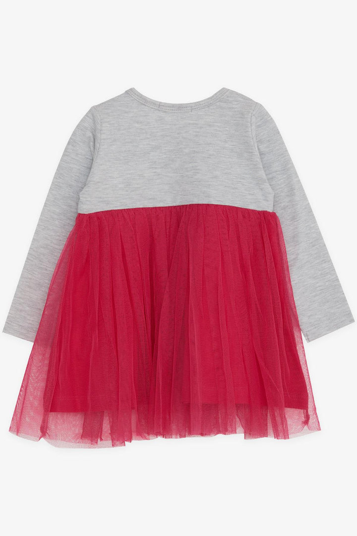 BRE Breeze Girl Child Long Sleeve Dress with Cat Embroidery 1.5-5 Years, Grey Melange - Culver City