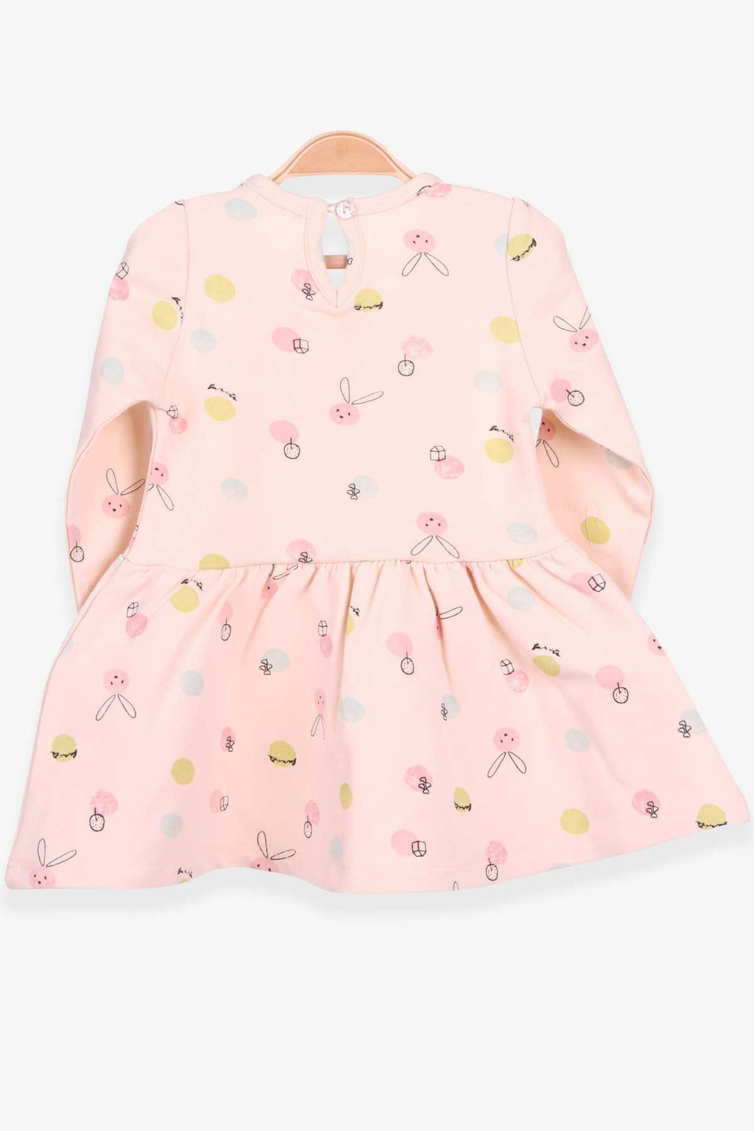 BRE Breeze Girl Child Long Sleeve Dress with Ribbon Pattern, 1-4 Years, Beige - Ciudad Valles
