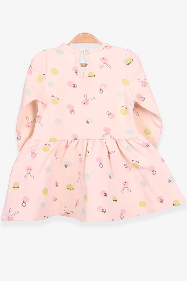 BRE Breeze Girl Child Long Sleeve Dress with Ribbon Pattern, 1-4 Years, Beige - Ciudad Valles