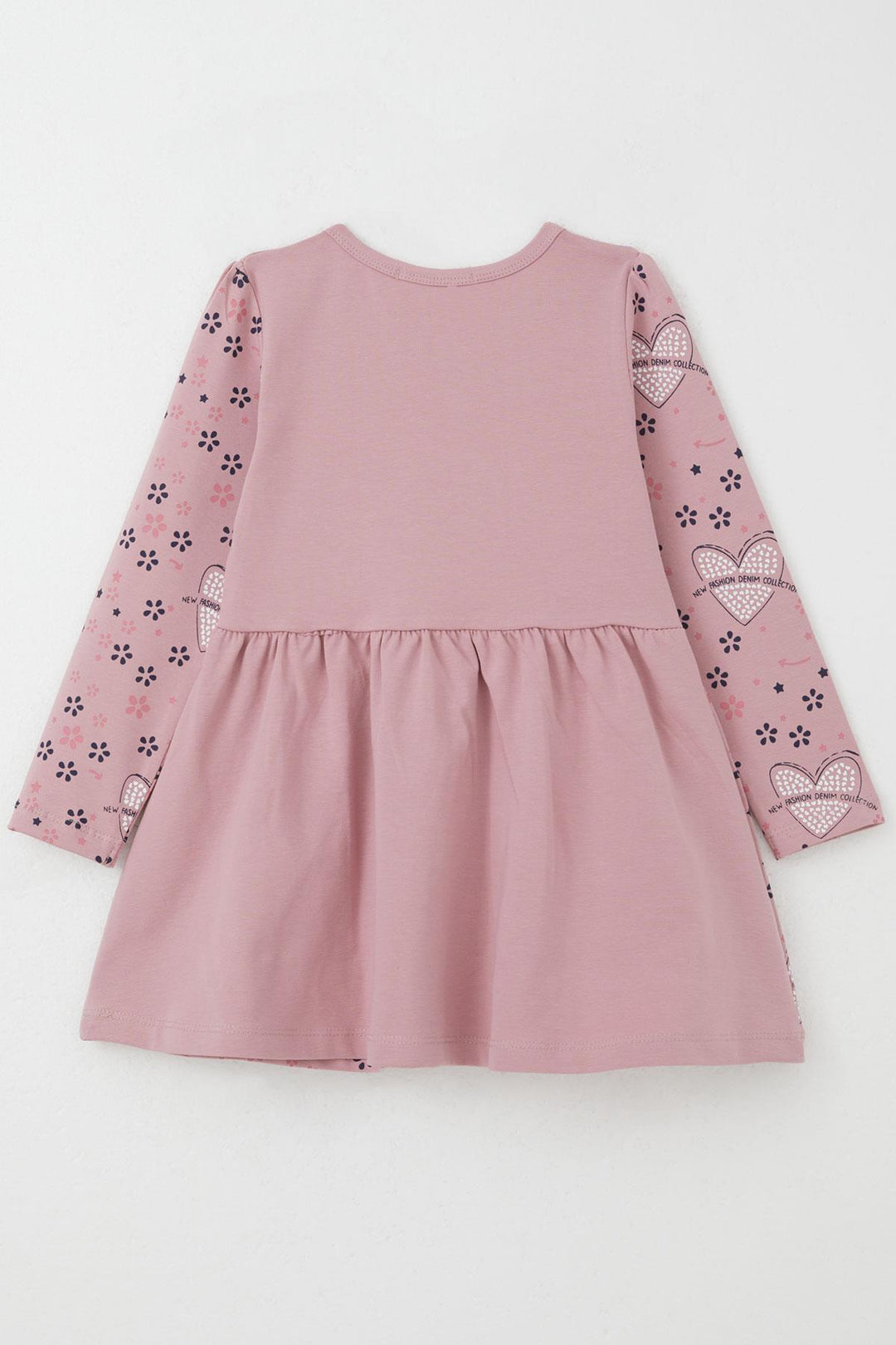 BRE Breeze Girl Child Long Sleeve Dress Fashion Themed Flower Patterned 3-7 Years, Rose Pink - Porto