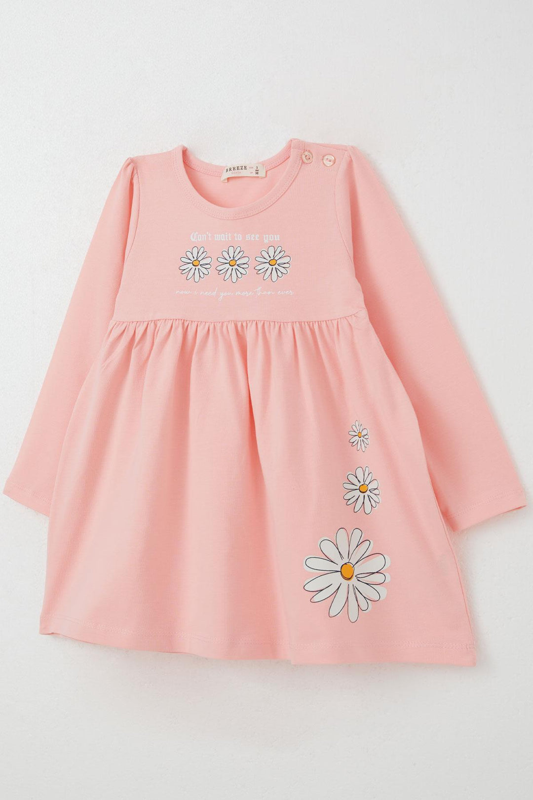 BRE Breeze Girl Child Long Sleeve Dress Daisy Printed 2-6 Years, Pink - Miahuatlán de Porfirio Díaz