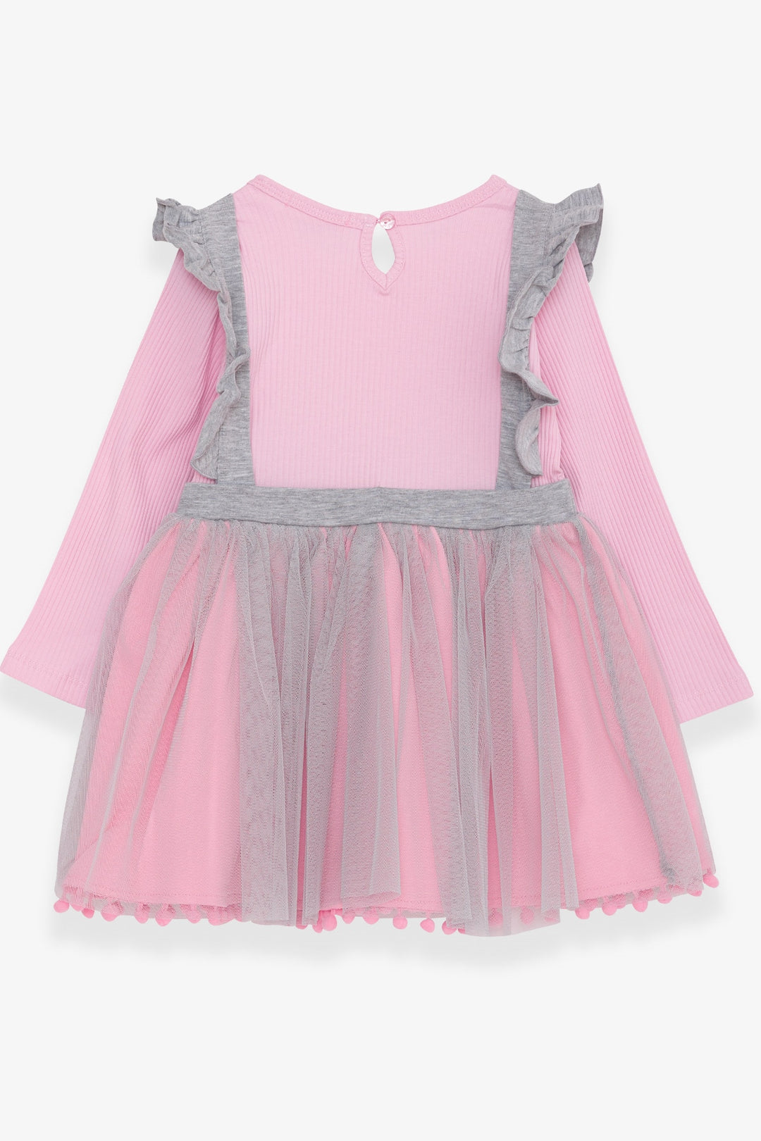 BRE Breeze Girl Child Long Sleeve Dress with Pompons Tulle 1.5-5 Years, Powder - Port Macquarie