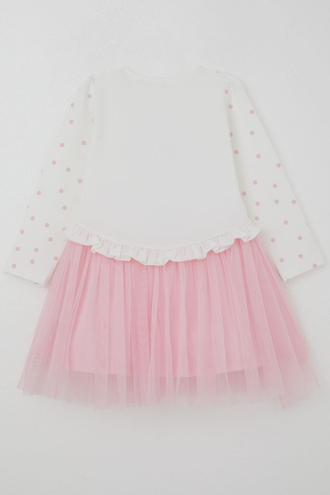 BRE Breeze Girl Child Long Sleeve Dress Polka Dot Pattern Cool Girl Printed 1.5-5 Years, Ecru - Reading