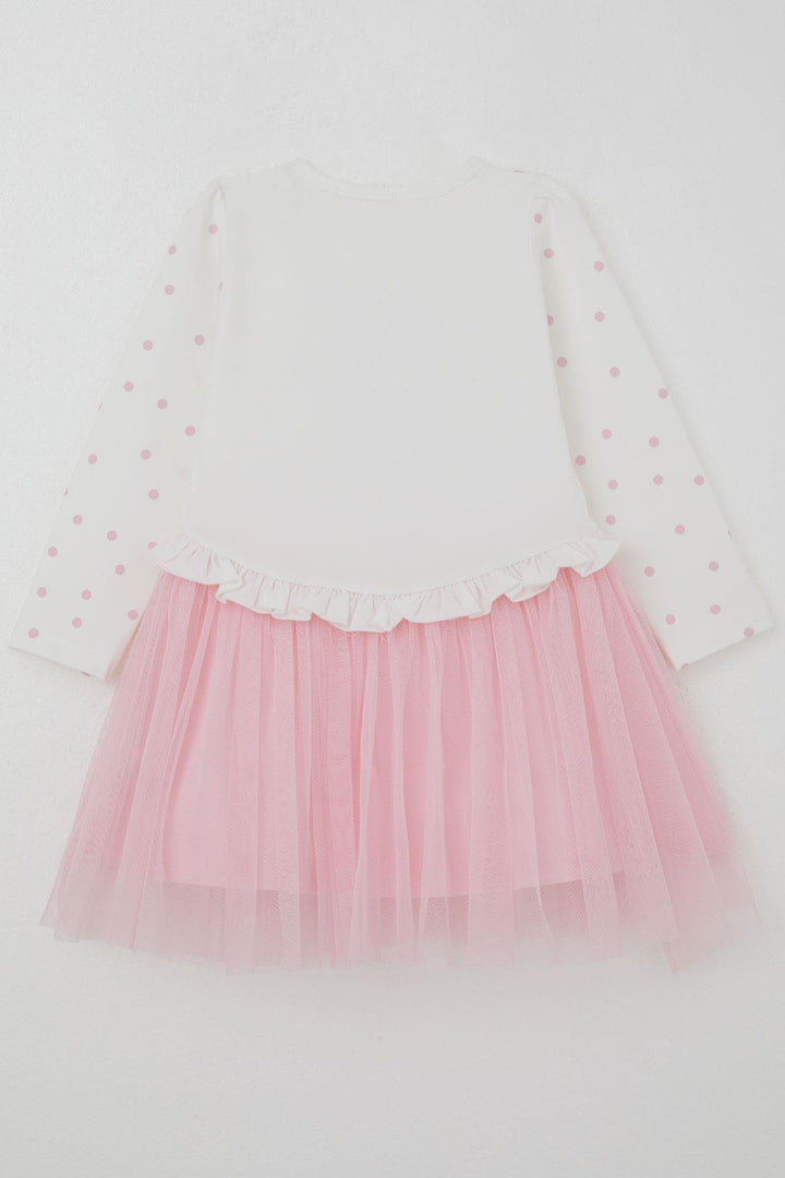 BRE Breeze Girl Child Long Sleeve Dress Polka Dot Pattern Cool Girl Printed 1.5-5 Years, Ecru - Reading