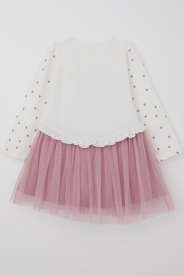 BRE Breeze Girl Child Long Sleeve Dress with Polka Dot Pattern Cool Girl Printed 1.5-5 Years, Ecru - Loughborough