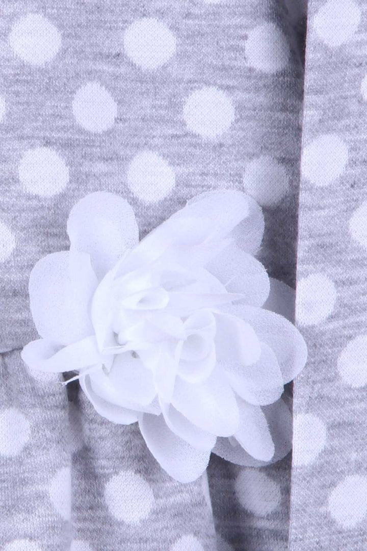BRE Breeze Girl Child Long Sleeve Dress Polka Dot White Floral 3-7 Years, Gray - Merksem