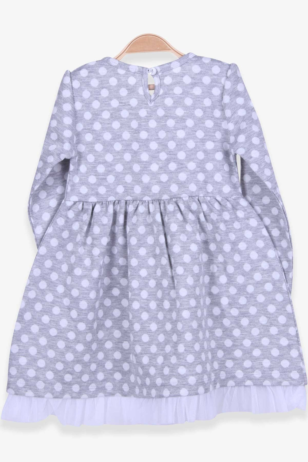 BRE Breeze Girl Child Long Sleeve Dress Polka Dot White Floral 3-7 Years, Gray - Merksem