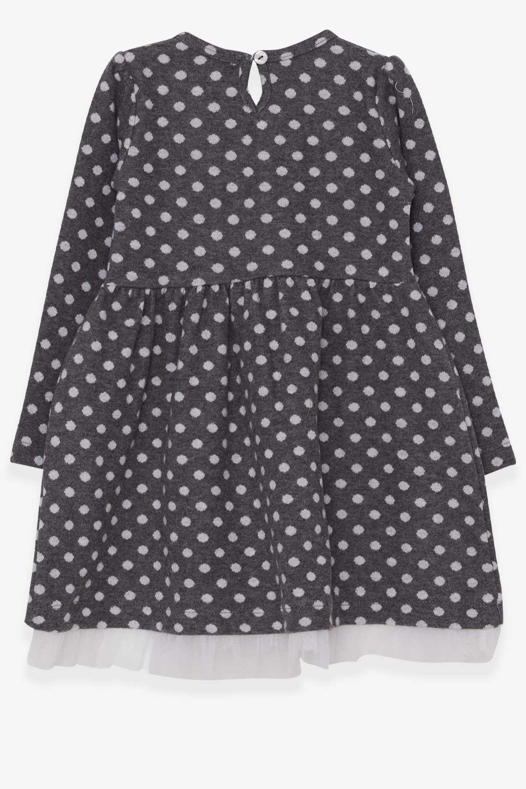 BRE Breeze Girl Child Long Sleeve Dress Polka Dot White Floral 3-7 Years, Smoke Gray - Santa María Atzompa