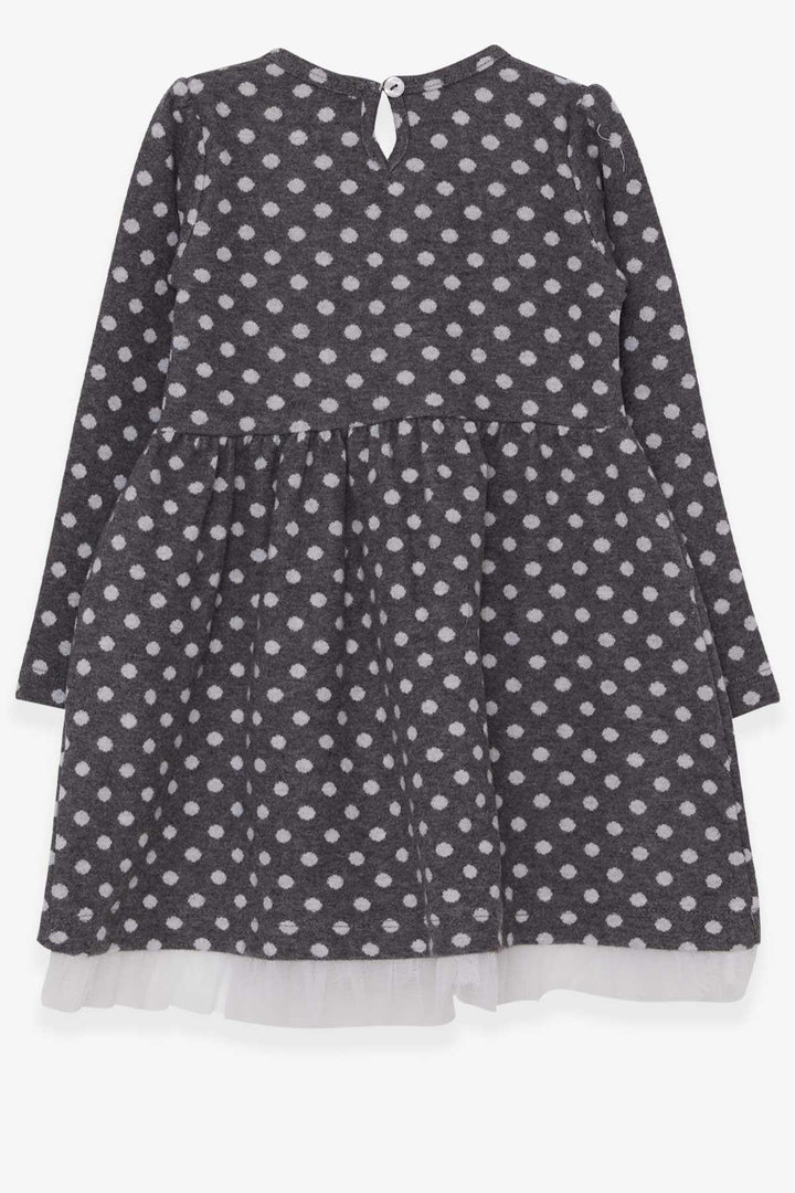 BRE Breeze Girl Child Long Sleeve Dress Polka Dot White Floral 3-7 Years, Smoke Gray - Santa María Atzompa
