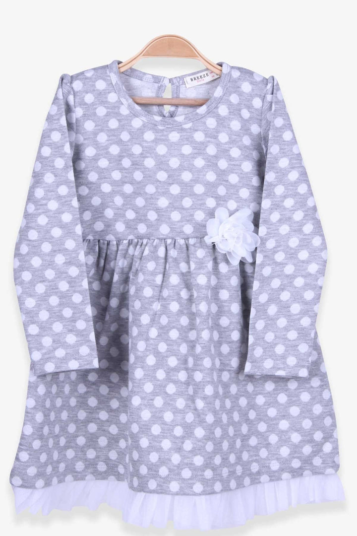 BRE Breeze Girl Child Long Sleeve Dress Polka Dot White Floral 3-7 Years, Gray - Merksem
