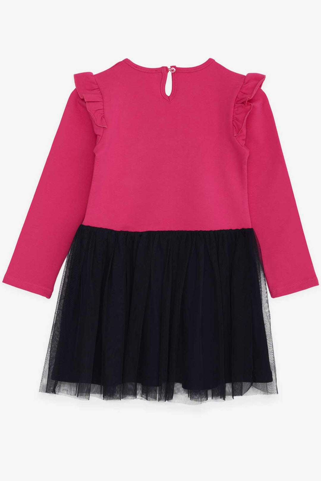 BRE Breeze Girl Child Long Sleeve Dress Sequined Flower Printed 3-8 Years, Fuchsia - Tecamachalco