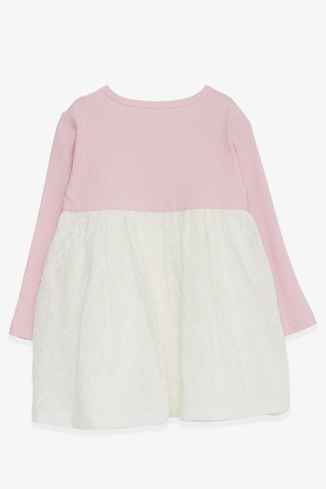 BRE Breeze Girl Child Long Sleeve Dress with Sequined Butterfly Embroidery, 2-6 Years, Pink - Beja