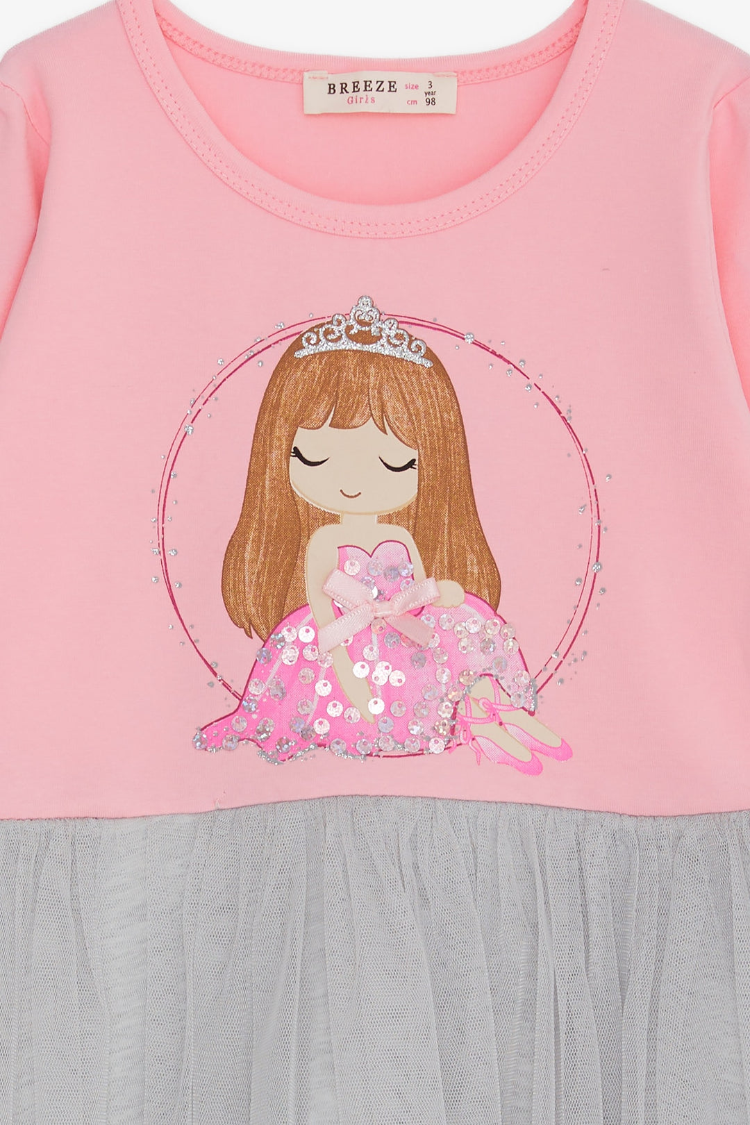 BRE Breeze Girl Child Long Sleeve Dress Sequined Girl Printed 1.5-5 Years, Pink - Bochum