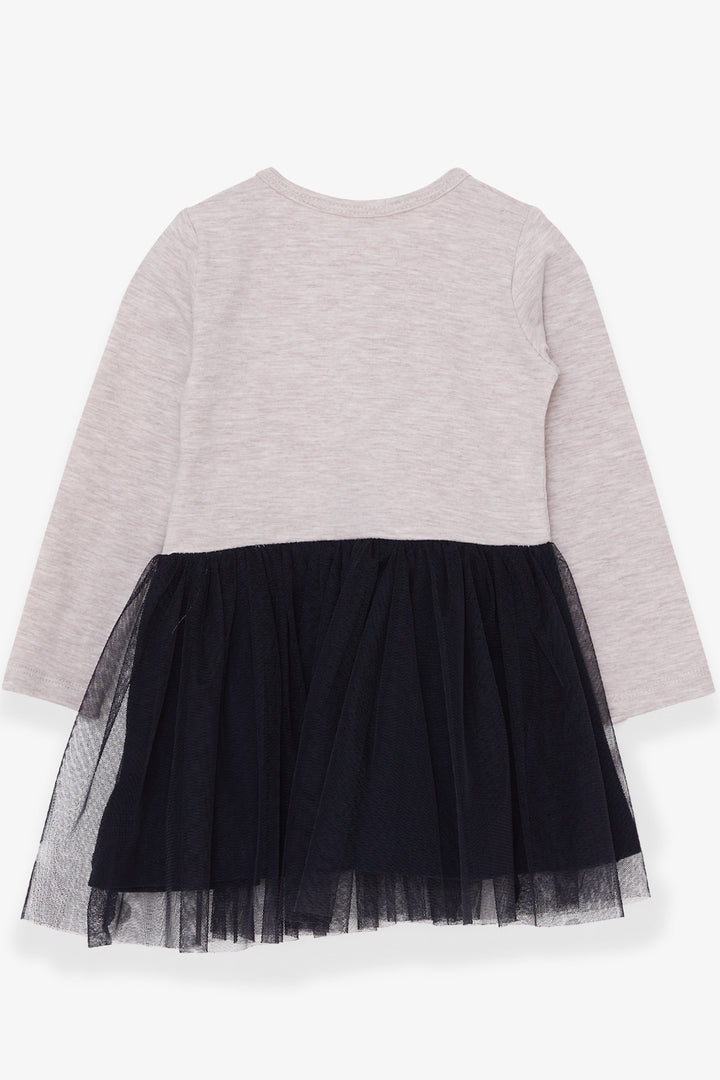 BRE Breeze Girl Child Long Sleeve Dress Sequined Summer Printed 1.5-5 Years, Beige Melange - Montgomery