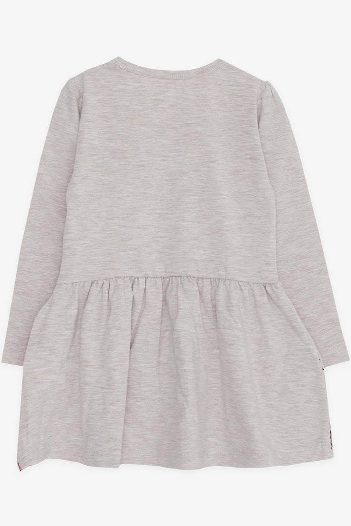 BRE Breeze Girl Child Long Sleeve Dress Sequined Girl Printed 3-7 Years, Beige Melange - Mount Juliet