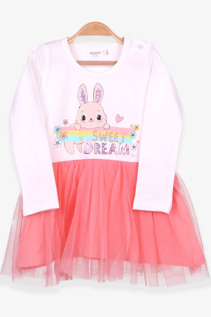 BRE Breeze Girl Child Long Sleeve Dress Rabbit Printed 1.5-5 Years, Ecru - Bridgeport