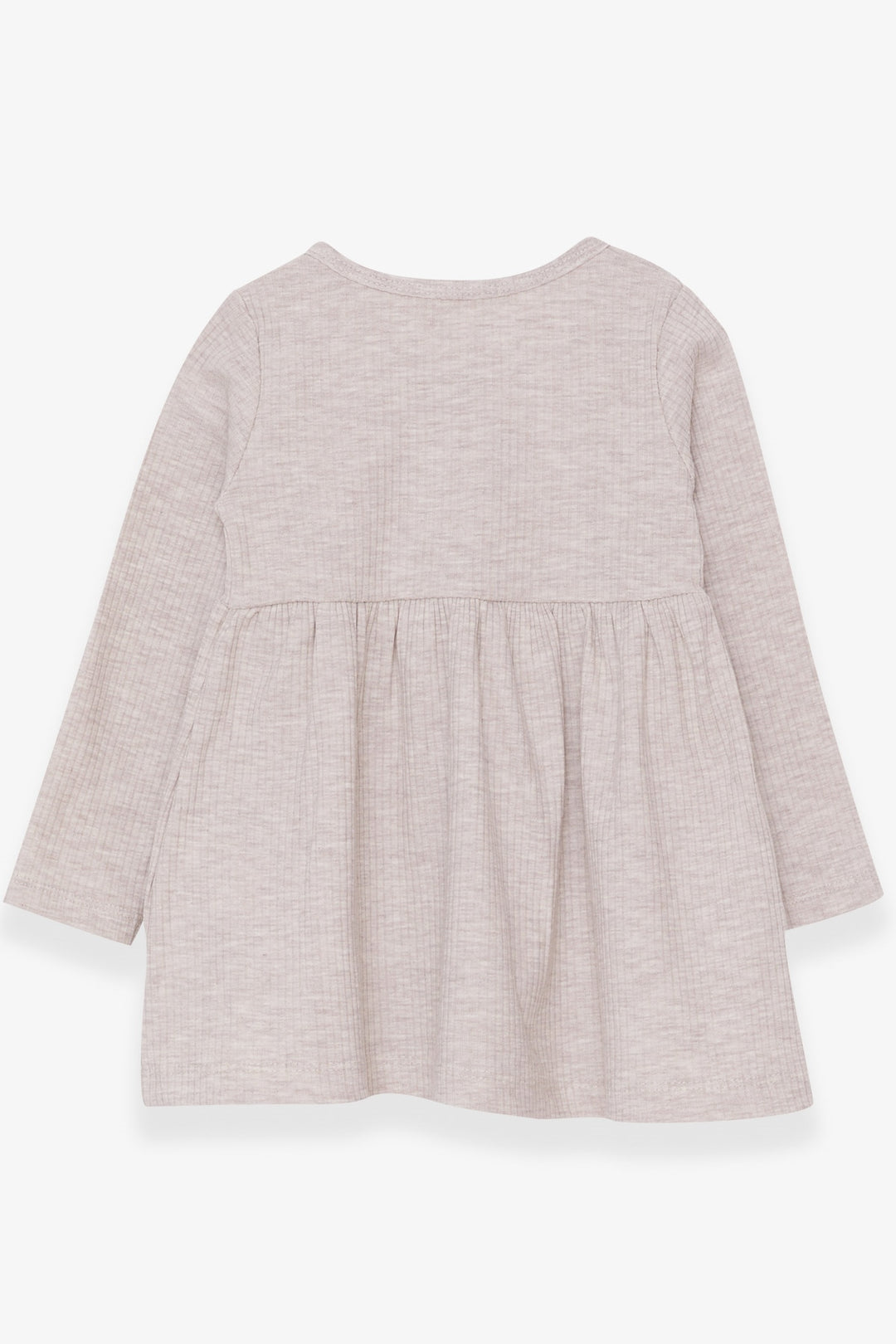 BRE Breeze Girl Child Long Sleeve Dress with Fox Embroidery 1.5-5 Years, Beige Melange - Juchitán de Zaragoza