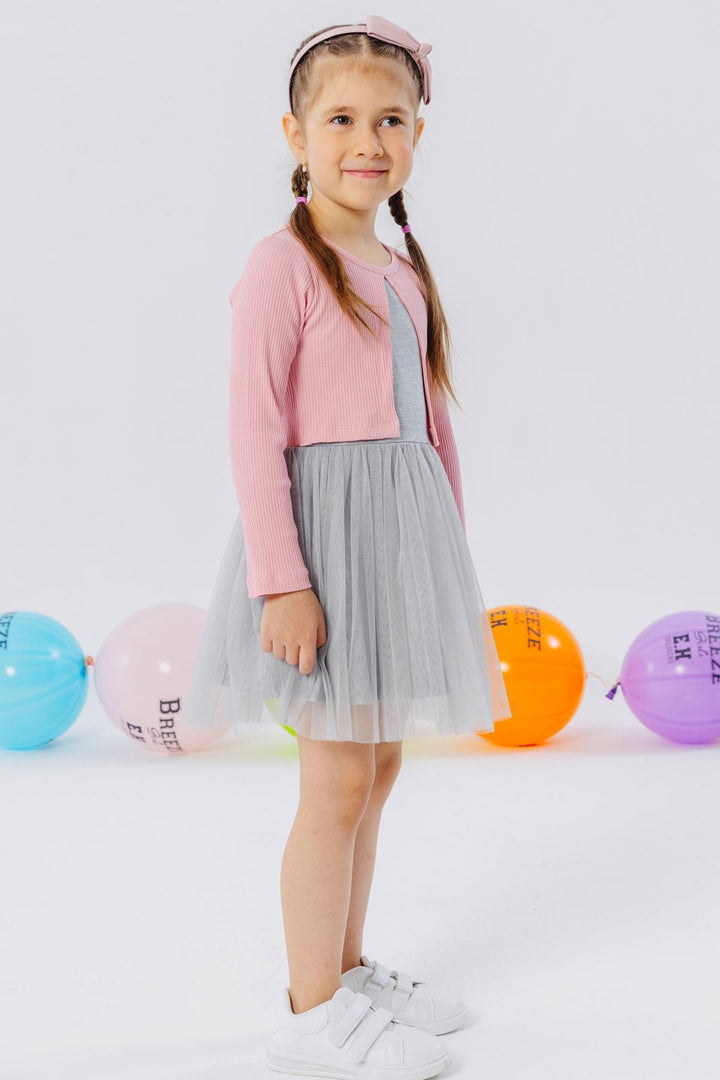 BRE Breeze Girl Child Long Sleeve Dress Tulle 3-8 Years, Pink - South Hill