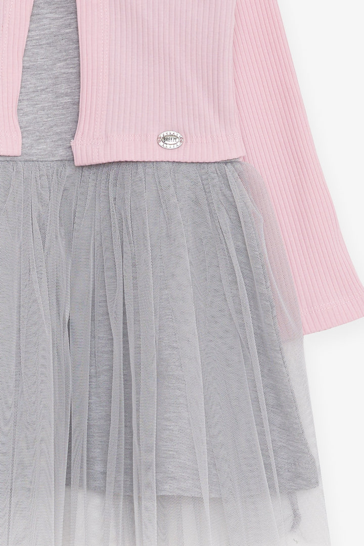 BRE Breeze Girl Child Long Sleeve Dress Tulle 3-8 Years, Pink - South Hill