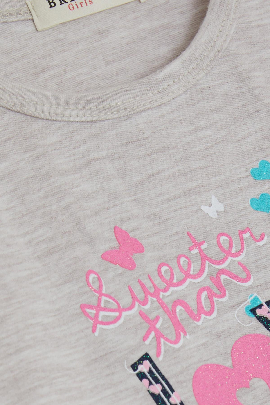 BRE Breeze Girl Child Long Sleeve Dress Tulle Printed Summer 1.5-5 Years, Beige Melange - Antequera