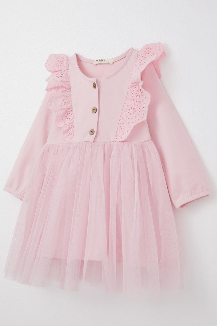 BRE Breeze Girl Child Long Sleeve Dress with Tulle Lace 1.5-5 Years, Pink - El Prat de Llobregat