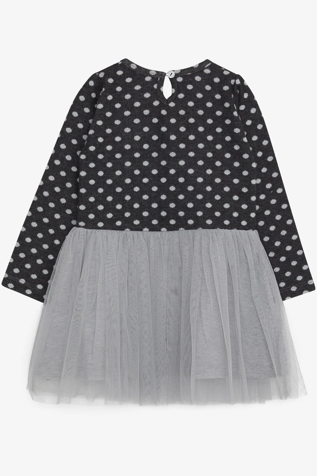 BRE Breeze Girl Child Long Sleeve Dress with Tulle Bow 1.5-5 Years, Anthracite - Wilmington