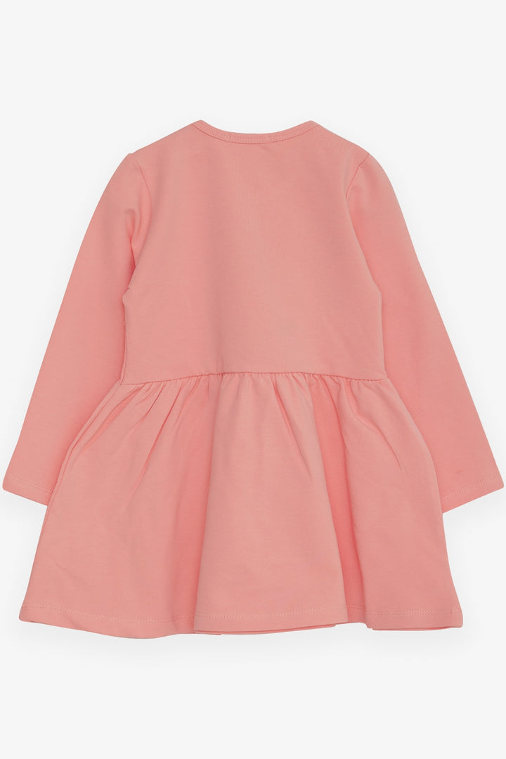 BRE Breeze Girl Child Long Sleeve Dress with Tulle Unicorn Embroidery 1.5-5 Years, Salmon - Indian Trail
