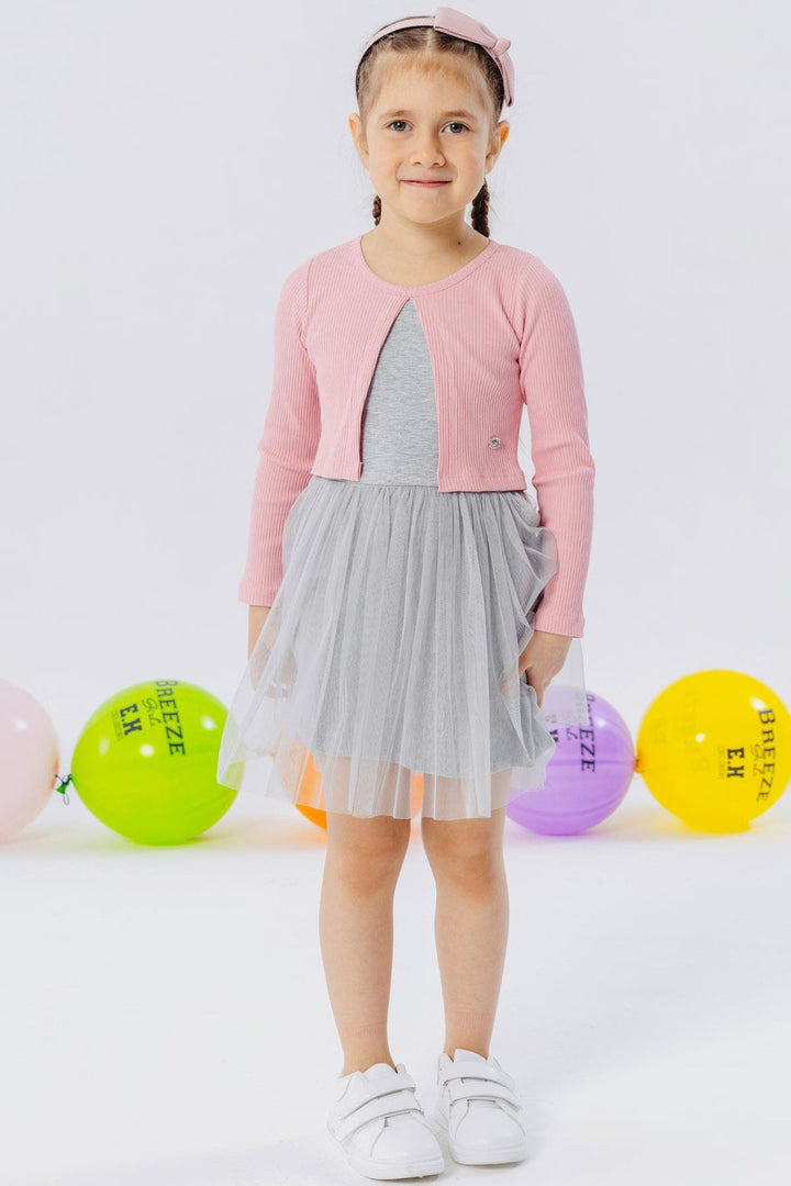 BRE Breeze Girl Child Long Sleeve Dress Tulle 3-8 Years, Pink - South Hill