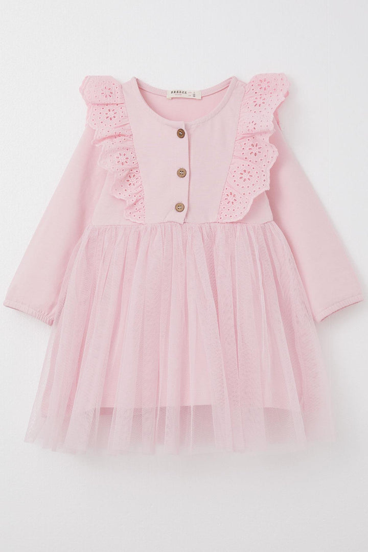 BRE Breeze Girl Child Long Sleeve Dress with Tulle Lace 1.5-5 Years, Pink - El Prat de Llobregat