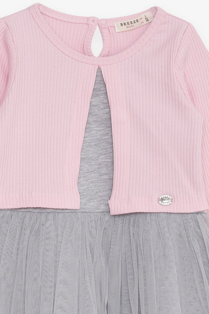 BRE Breeze Girl Child Long Sleeve Dress Tulle 3-8 Years, Pink - South Hill