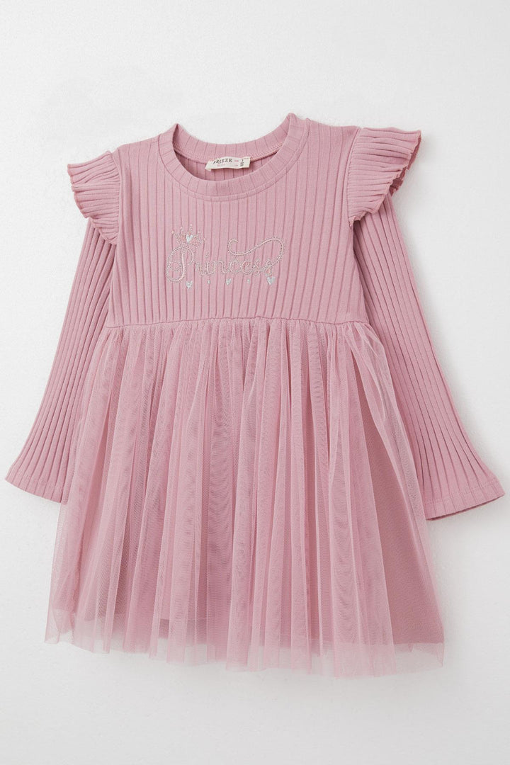 BRE Breeze Girl Child Long Sleeve Dress with Summer Embroidery, 1.5-5 Years, Rose Pink - Tulsa