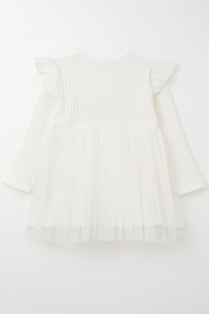 BRE Breeze Girl Child Long Sleeve Dress with Summer Embroidery 1.5-5 Years, Ecru - Soteapan
