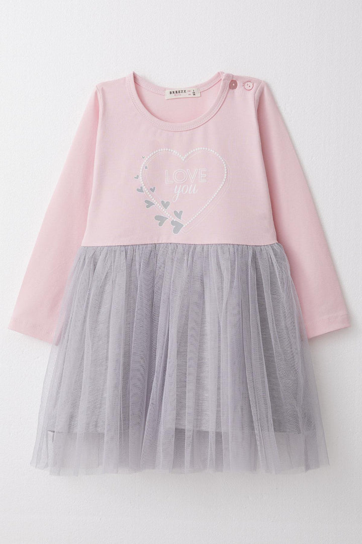 BRE Breeze Girl Child Long Sleeve Dress Printed with Hearts for 1.5-5 Years, Pink - Bergisch Gladbach