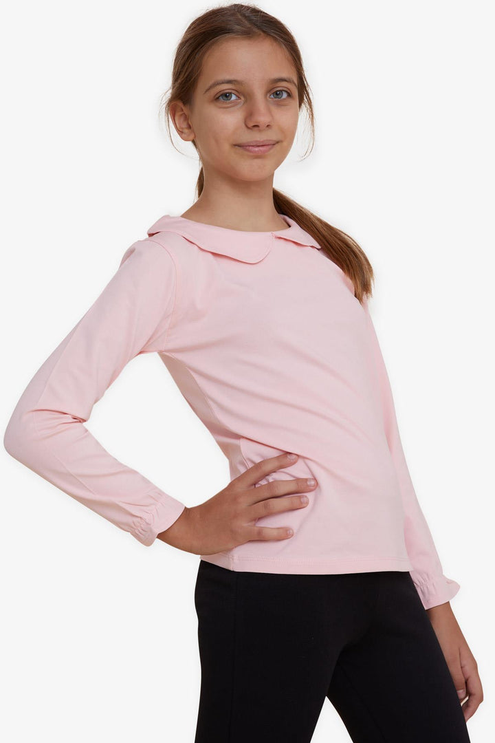 BRE Breeze Girl Child Long Sleeve T-Shirt with Armored Sleeves Elastic 62 Years, Pink - Meoqui