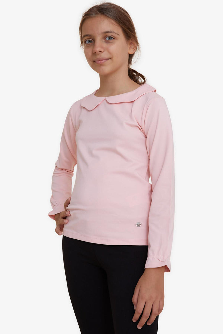 BRE Breeze Girl Child Long Sleeve T-Shirt with Armored Sleeves Elastic 62 Years, Pink - Meoqui