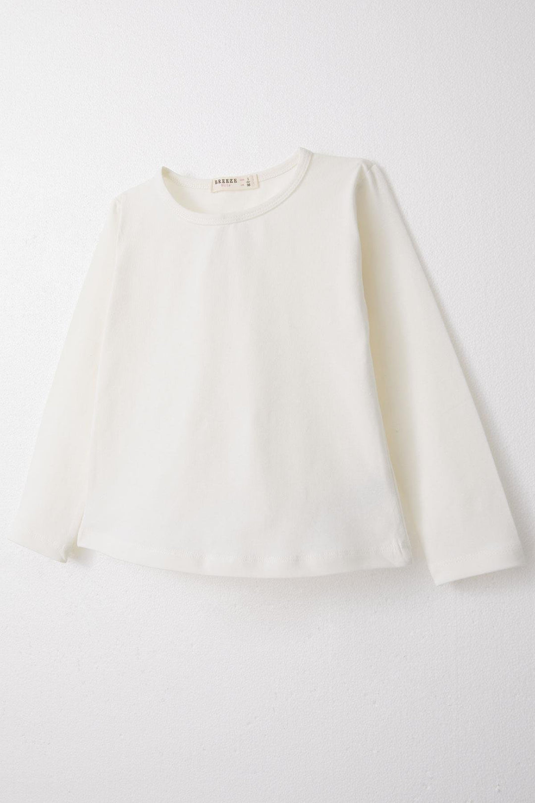 BRE Breeze Girl Child Long Sleeve T-Shirt Basic 3-7 Years, Ecru - Peristéri