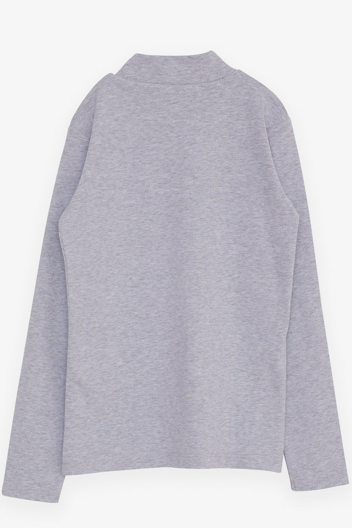 BRE Breeze Girl Child Long Sleeve T-Shirt Basic 92 Years, Grey Melange - Madison