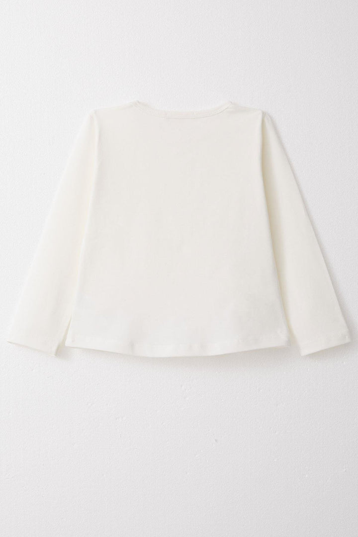 BRE Breeze Girl Child Long Sleeve T-Shirt Basic 3-7 Years, Ecru - Peristéri