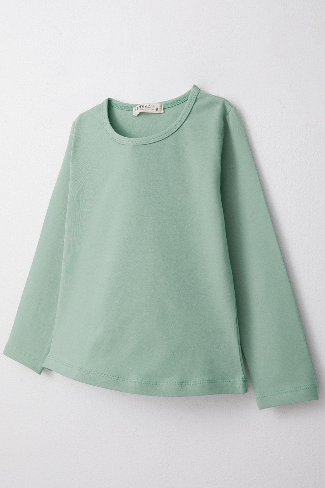 BRE Breeze Girl Child Long Sleeve T-Shirt Basic 3-7 Years, Mint Green - Ciudad Madero