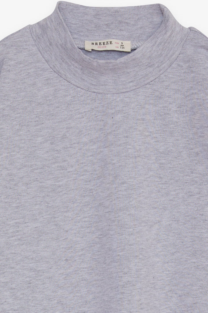 BRE Breeze Girl Child Long Sleeve T-Shirt Basic 92 Years, Grey Melange - Madison
