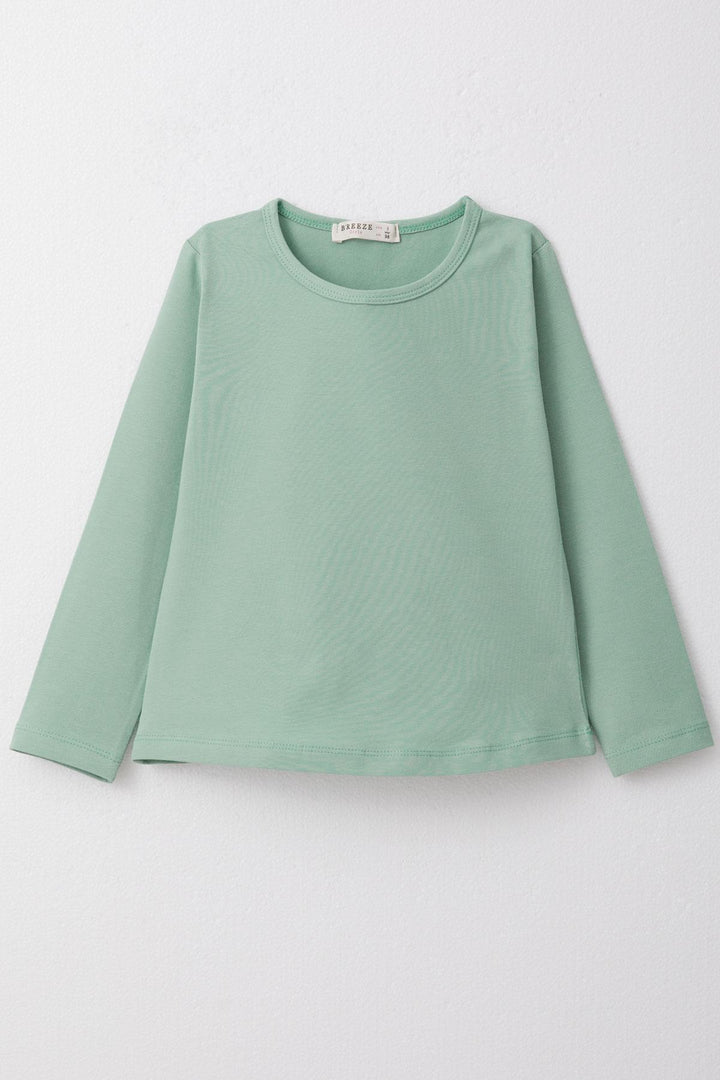 BRE Breeze Girl Child Long Sleeve T-Shirt Basic 3-7 Years, Mint Green - Ciudad Madero