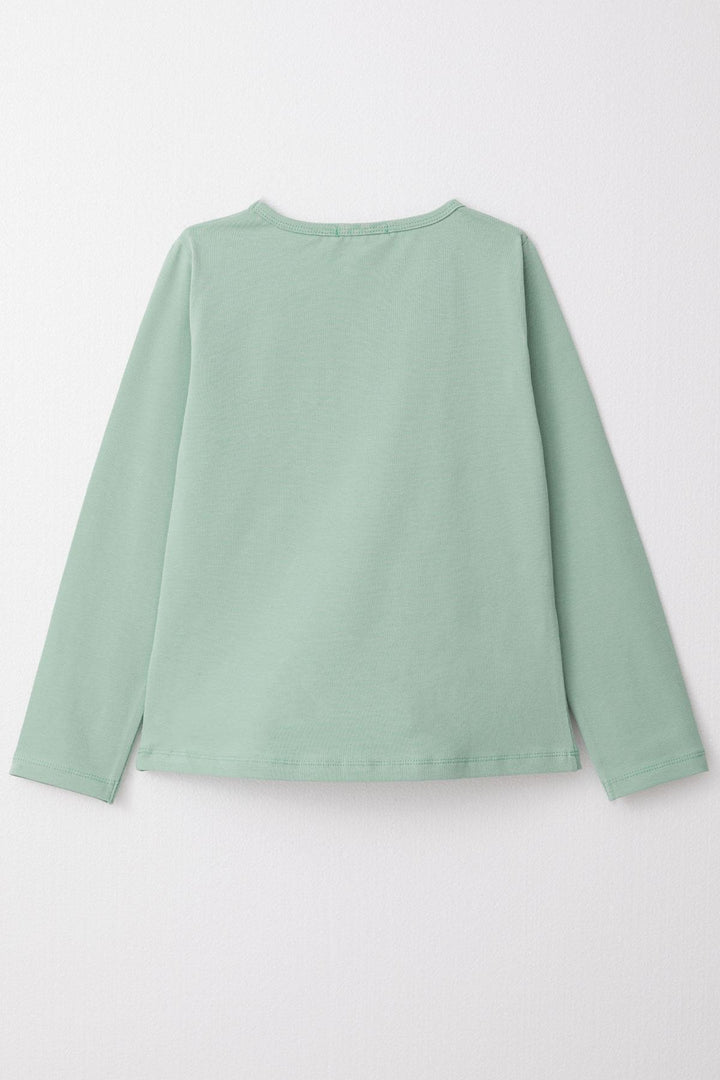 BRE Breeze Girl Child Long Sleeve T-Shirt Basic 82 Years, Mint Green - Evanston