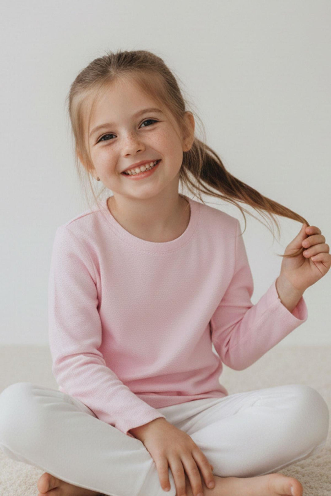 BRE Breeze Kız Çocuk Uzun Kollu Tişört Basic 4-8 Yaş, Pembe - Pueblo