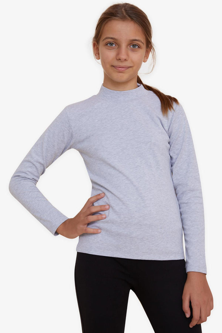 BRE Breeze Girl Child Long Sleeve T-Shirt Basic 92 Years, Grey Melange - Madison
