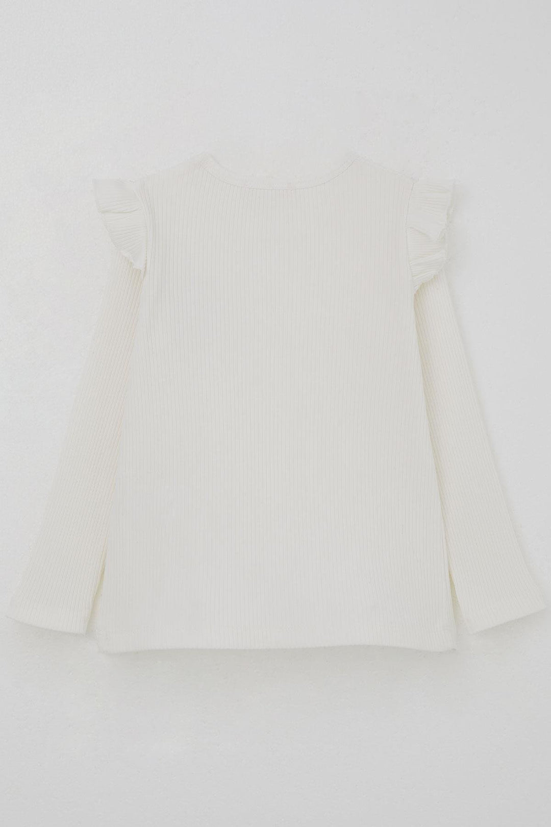 BRE Breeze Girl Child Long Sleeve T-Shirt with Flower Accessories, 2-6 Years, Ecru - Spruce Grove